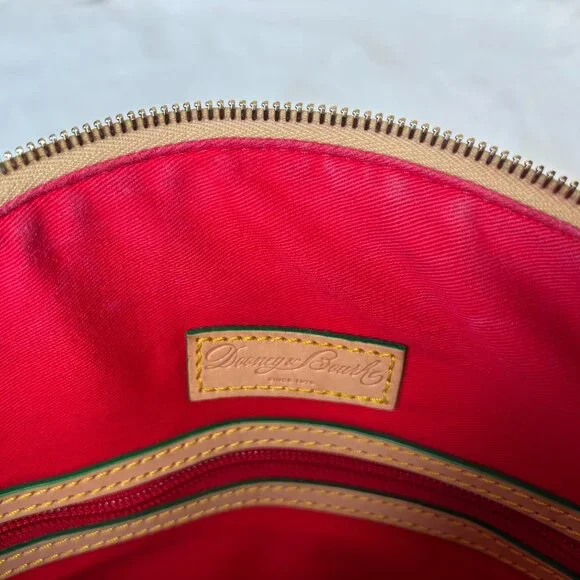 Dooney & Bourke Pink & White Pansy Flower Design With Basketweave Satchel - Picture 16 of 16